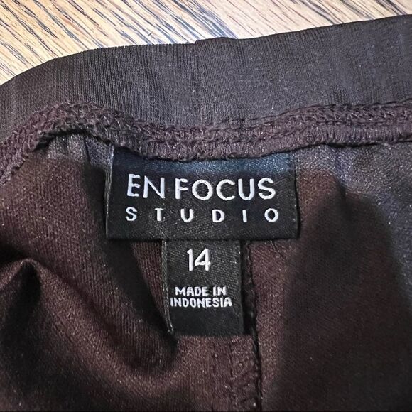 Enfocus Studio  Short Prom Dress Brown & Gold Large Bow Midi Size 14 - Picture 11 of 11